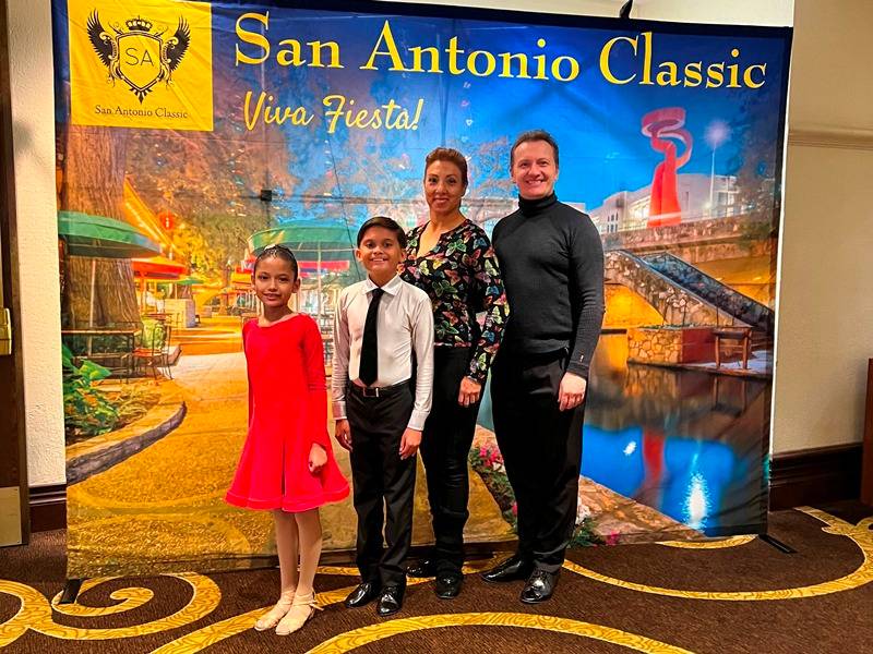 Denis Kojinov and Jeanette Chevalier with students at San Antonio Classic